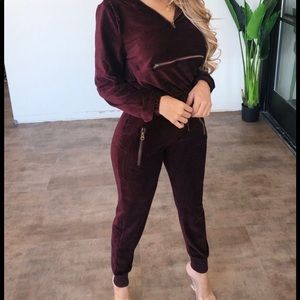Jogger and sweater set velvet